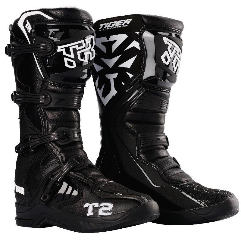 Мотоботы TIGER T2, черный/белый